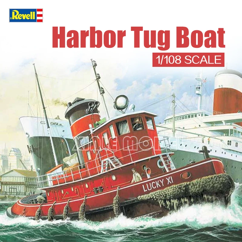 Model Kit Revell - Revell プラスチック組み立て船モデルキット 05207 港湾タグボート 1/108