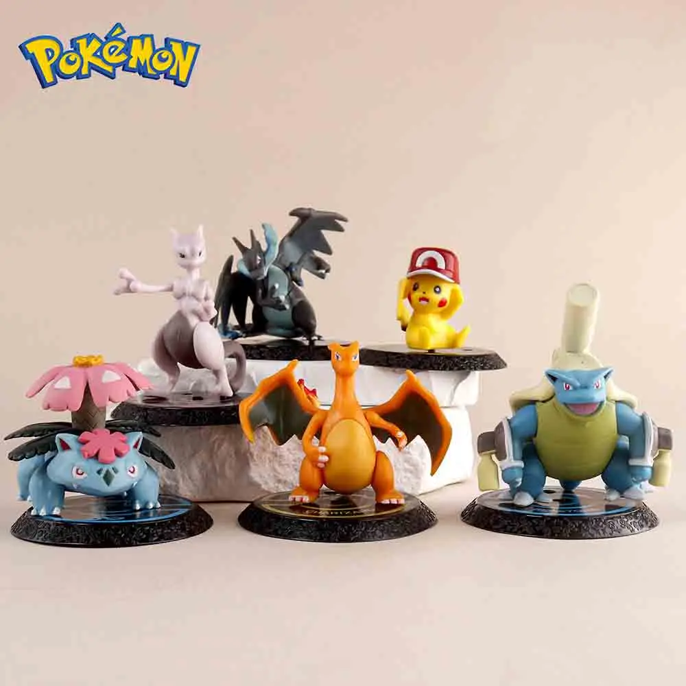 Model Kit Rayquaza - ポケモン 6 個フィギュアピカチュウ 6-7 センチメートルアニメフィギュアリザードンカメックスゼニガメフシギダネアクションフィギュアモデルおもちゃギフト