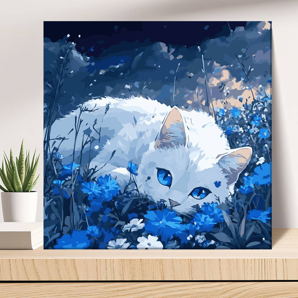 Model Kit Acrylic Paint - DIY 数字による絵画猫動物デジタル油絵花アクリルペイントセット画像アートクラフトキャンバス手描きギフト