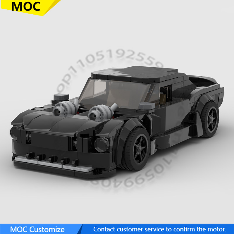Model Kit Mustang - 307ピース スピードハイパーカー 1965年式マスタング カスタム ブラックスタング MOC