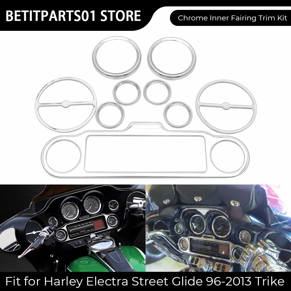 Model Kit Harley Davidson - オートバイ 1 セットスピードメータースピーカートリムキットクロームパーツハーレーエレクトラグライドストリートグライドおよびトライクモデル 2006-2013 に適合