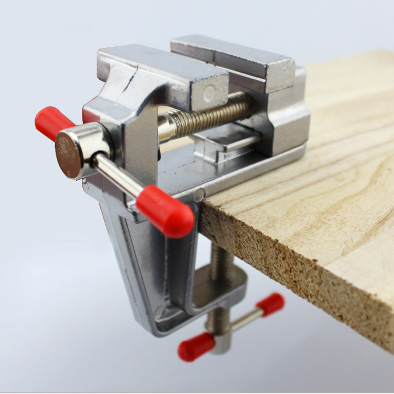 Model Kit Vise - ミニベンチバイス多機能3.5インチアルミ製小型宝石細工用ホビークランプオンテーブルフラットプライヤーツールバイス