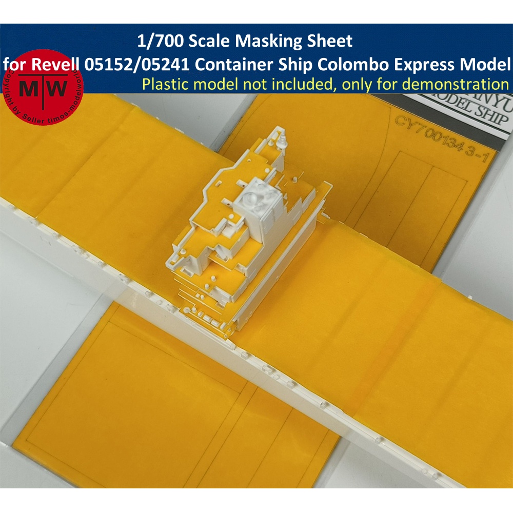 Model Kit Revell - 1/700 スケールマスキングシート レベル 05152/05241 コンテナ船コロンボエクスプレスモデルキット CY700134