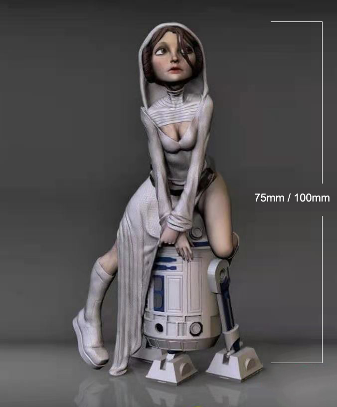 Model Kit Mecha Girl - 1/24 75 ミリメートル 1/18 100 ミリメートルレジンモデルキット置物女の子ロボット置物未塗装無色