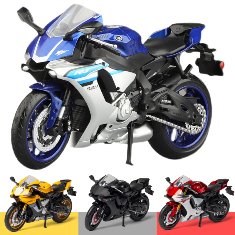 Model Kit Yamaha - 子供のためのミニオートバイのおもちゃ,メタルモデル1:12,スーパースポーツ,ミニチュアコレクション,男の子と女の子のためのギフト,1/12