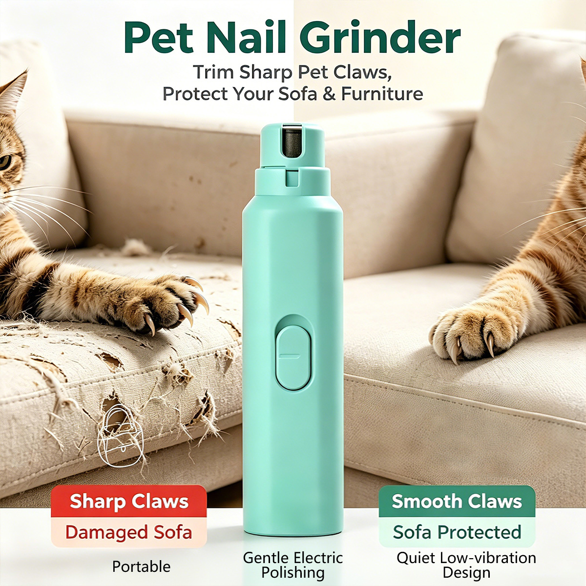 Model Kit Clipper - 電動ペットネイルグラインダー 犬の爪切り ペット用 バッテリーモデル ネイルトリマー 2段階速度調整
