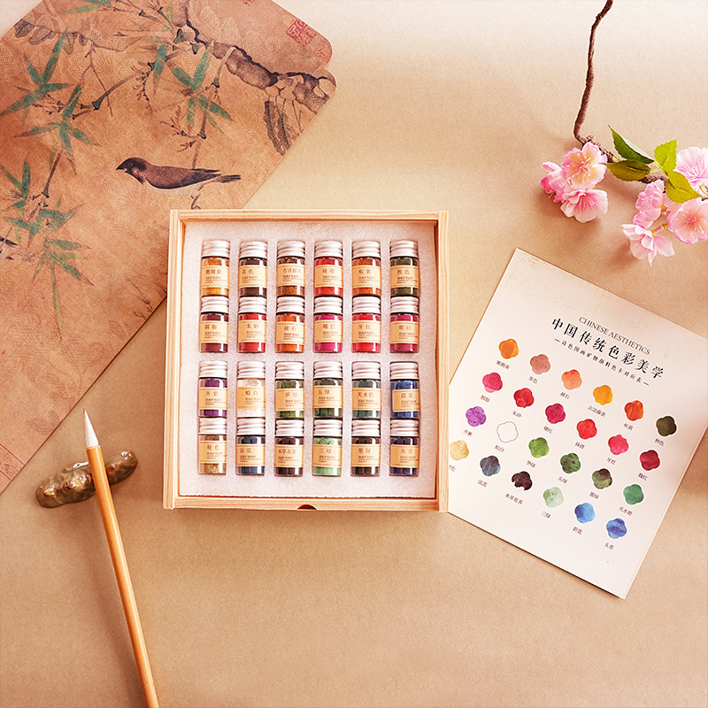 24 色中国絵画鉱物顔料セット豊富な色高彩度壁画細かい筆致絵 - Model Kit Acrylic Paint のレビューと価格