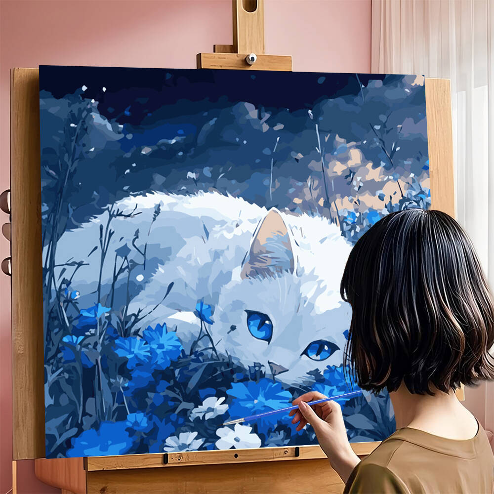 DIY 数字による絵画猫動物デジタル油絵花アクリルペイントセ - Model Kit Acrylic Paint のレビューと価格