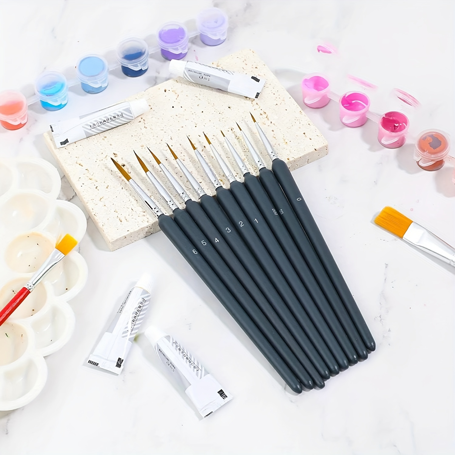 11/22 個ミニチュアペイントブラシセットファインディテー - Model Kit Acrylic Paint のレビューと価格
