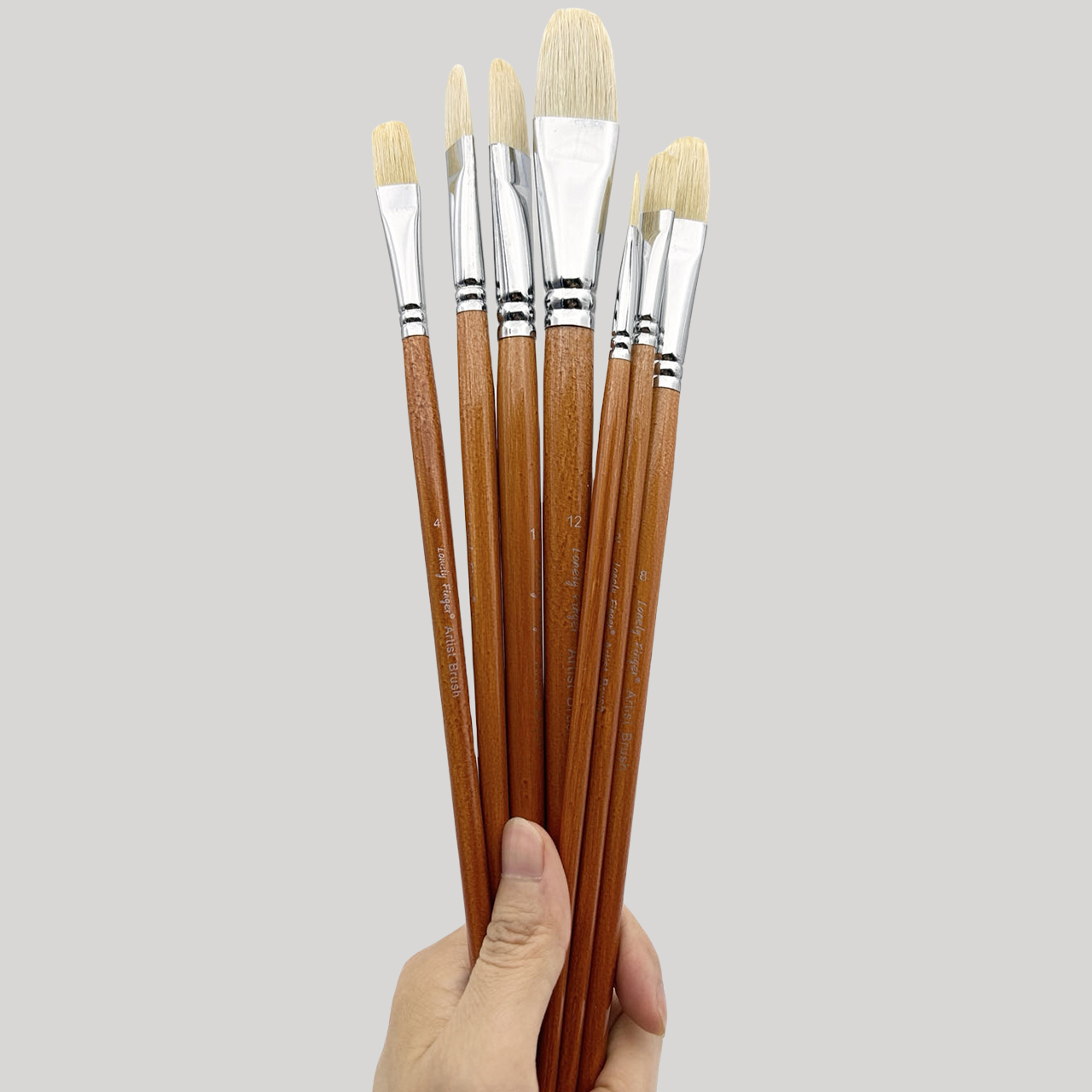 プロフェッショナル豚毛ヘーゼルナッツオイルペイントブラシセッ - Model Kit Acrylic Paint のレビューと価格
